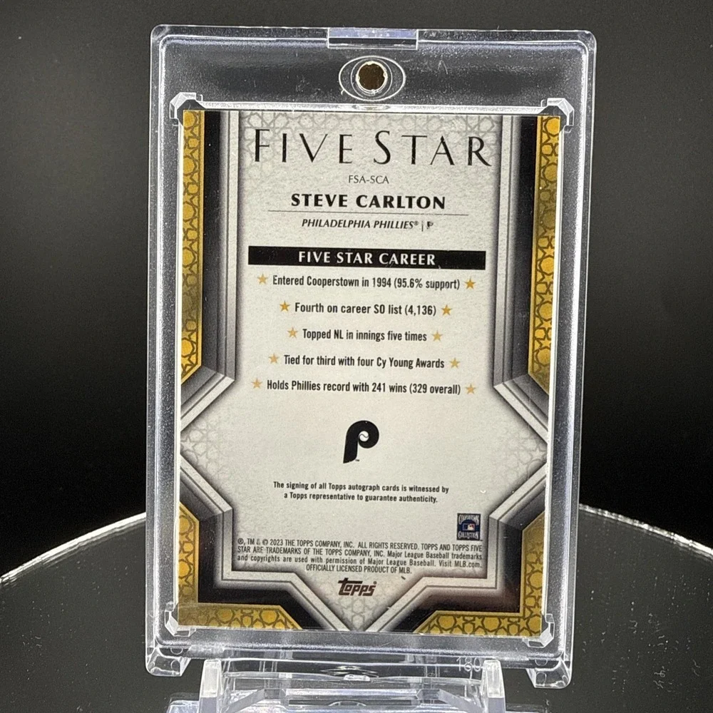 2023 Topps Orange Five Star Steve Carlton Auto Autograph #FSA-SCA Phillies 1/5